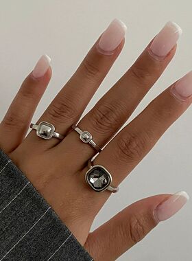 Irregular Crystal Rings for Women Wedding Bride Elegent Ston