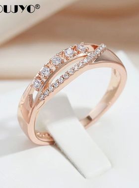 Luxury Natural Zircon Rings For Women Trendy 585 Rose Gold C