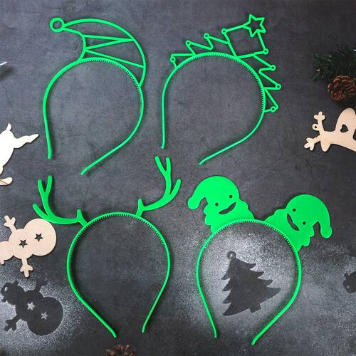 4pcs Christmas Fluorescent Headbands GlowInThe Dark Hair Hoo