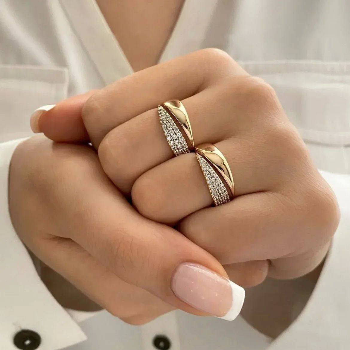 Stainless Steel 18 K Gold Plated Sun Rings for Women Natural
