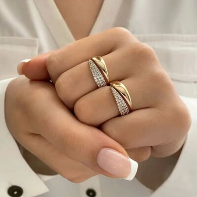 Stainless Steel 18 K Gold Plated Sun Rings for Women Natural