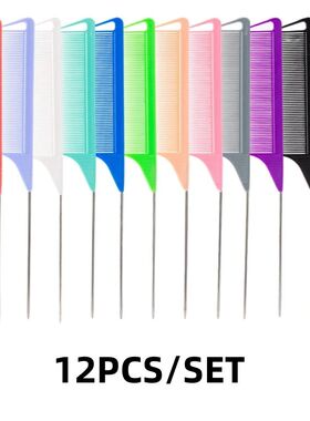 5PCS/12PCS Candy Color Hair Styling Pointy Tail Comb for Wig