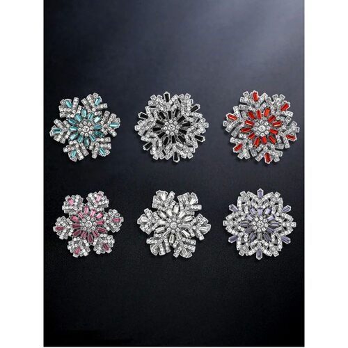 Winter Rotatable Snowflake 3.6cm Brooch Trendy High-End Pins
