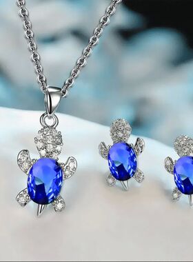 3pcs Silver-plated Necklace Earrings Set Ladies Light Luxury