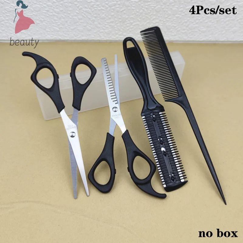4Pc Hair Scissors Hairdressing Barber Scissors Thinning Cutt