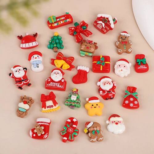 10/20PCS Resin Christmas Fridge Magnets Cartoon Santa Claus