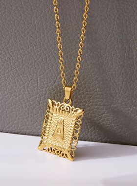 Stainless Steel 26 Letters Necklace New Trendy A-Z Alphabet