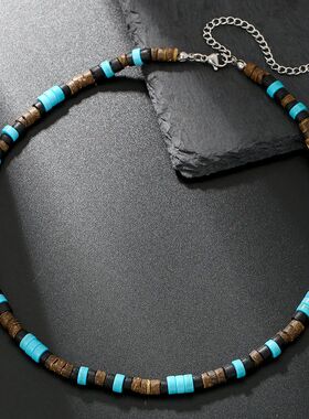 Fashion Bohemian Style Turquoise Coconut Shell Wood Bead Pat