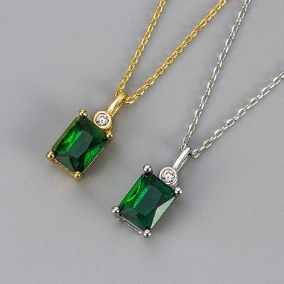 Retro Green Zircon Pendant Necklaces For Women Girls Fashion