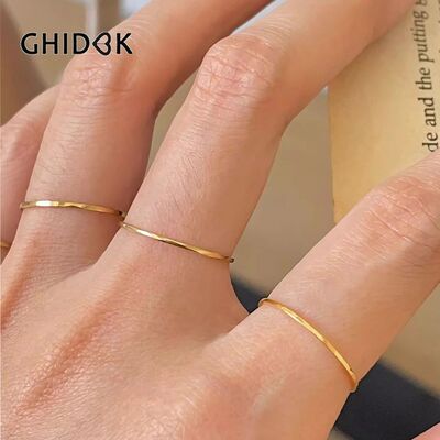 0.5mm Extremely Thin Stainless Steel Anti-Tarnish Rings for