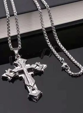 Cross Titanium Steel Non Fading Necklace,Domineering and