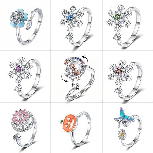 Fidget Spinner Ring Collection Adjustable Rotating Rings Cry