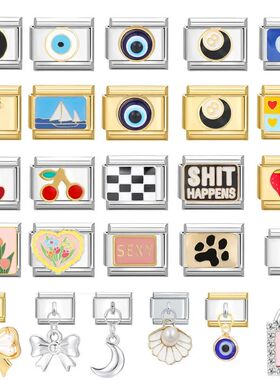 Butterfly Star Heart Butterfly Square Beads fit Italian Char