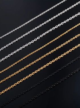Stainless Steel Rolo Necklace for Women Men Link Cable O Cha