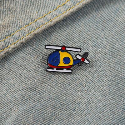 Cartoon Helicopter Enamel Pin Creative Cute Aircraft Brooch