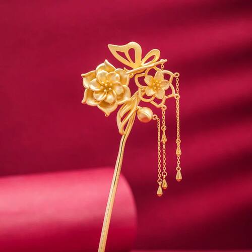 Ancient Gold Craft Tiara Classical Chinese Style Butterfly F
