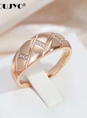 585 Gold Color Vintage Rings For Women Cubic Zircon Paved Un