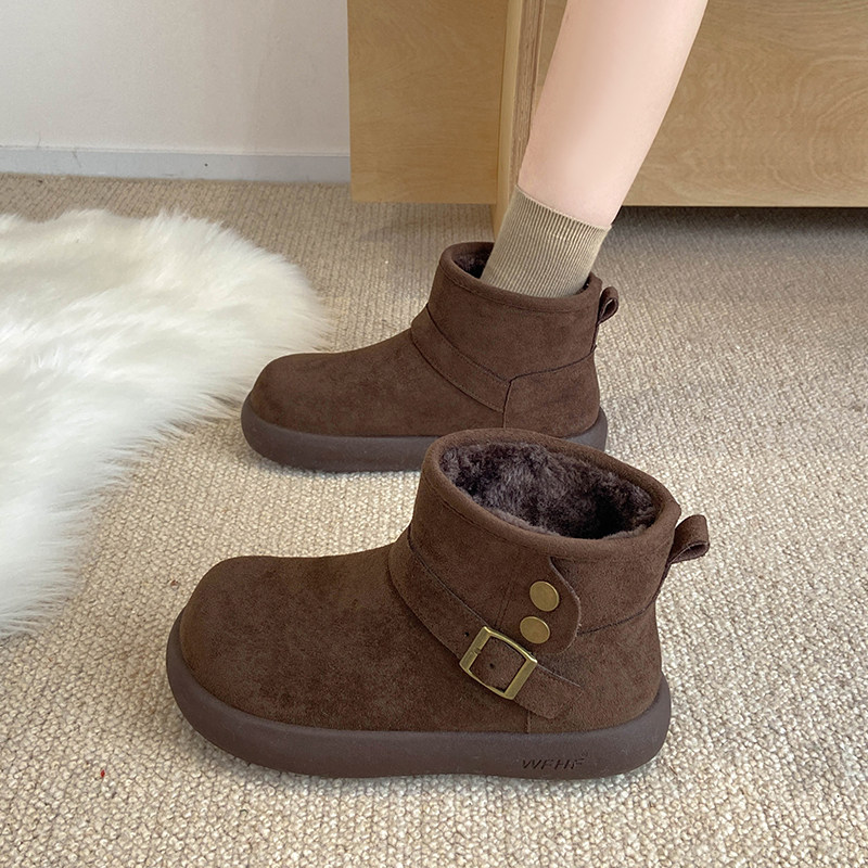 复古勃肯鞋女冬季外穿厚底增高加绒保暖休闲一脚蹬雪地靴加厚棉鞋,女鞋,时尚雪地靴,淘宝优惠券,粉丝福利购,淘宝优惠卷