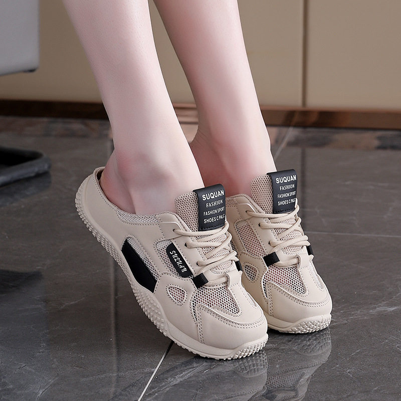 网面外穿拖鞋女2026夏季新款韩ins透气小白鞋女休闲板鞋女1515,女鞋,一字拖,淘宝优惠券,粉丝福利购,淘宝优惠卷