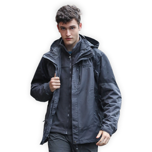 埃尔蒙特冲锋衣男款秋冬新款户外三合一加绒加厚冬季外套女士内胆