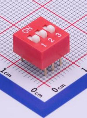 TA-03 拨码开关红色03P-180度3PIN间距2.54mm立式直插正拨平拨3位