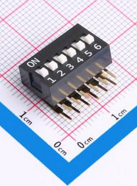 DA-06-K-T 6位 2.54mm间距 宽体黑色 直角型DA系列拨码开关 DIP