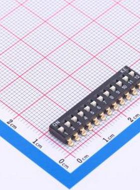 DSIC12LSGET 2.54mm 12位贴片高柄拨码开关 SMD-24P,6x30.5mm 拨