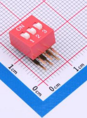 DA-03-R 拨码开关2.54mm间距,弯脚90度侧插 红色 3PIN/位 高推 插