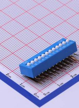 DA-12BP 间距2.54mm 平拨,凸起式 12位拨码开关 插件 拨码开关