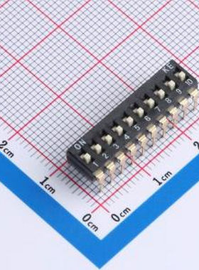 DSP-DSIC10LHGET 德崧2.54插件拨码开关 插件-20P,25.6x6mm 拨码