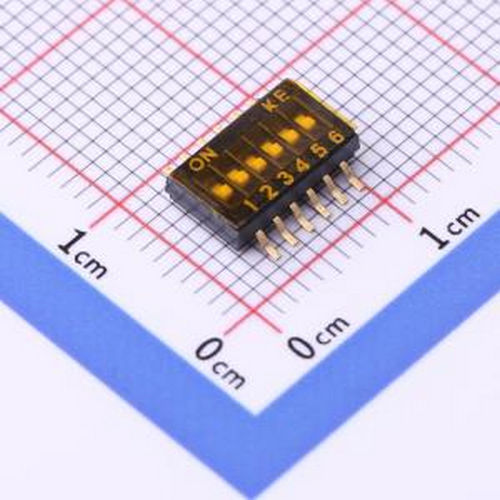 DSHP06TSGER 6位 1.27mm脚距贴片型 KE拨码开关 编码开关 SMD-12P