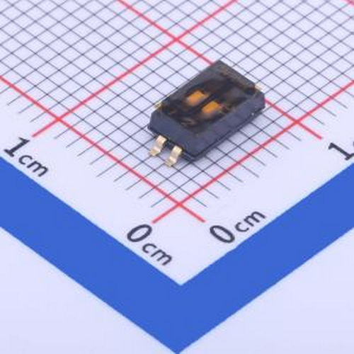TDA02H0SB1R 间距1.27mm 平拨,凹槽式 2位拨码开关 SMD-4P,3.7x6.