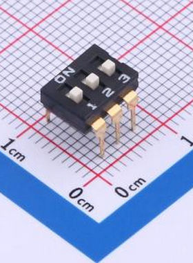 YDD03H2 3位高拨键黑色插件2.54MM拨码开关 插件 拨码开关
