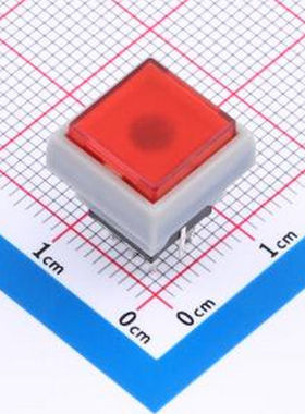 K6-6133D-L1-02 自锁带灯开关 红色12.5mm*12.5mm 插件 按键开关