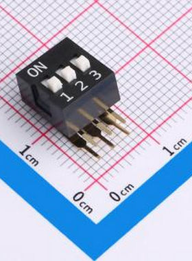 DA-03-K-T 3位 2.54mm间距 宽体黑色 直角型DA系列拨码开关 插件