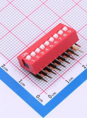 SMWA-09R-TP 间距2.54mm 9位拨码开关 - 拨码开关