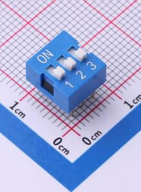 SMQS-03B-TP 间距2.54mm 平拨,凸起式3位拨码开关 - 拨码开关