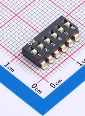 DSIC-06-LS-GER 2.54mm间距 6位 贴片高柄 DSIC黑色 拨码开关 SMD