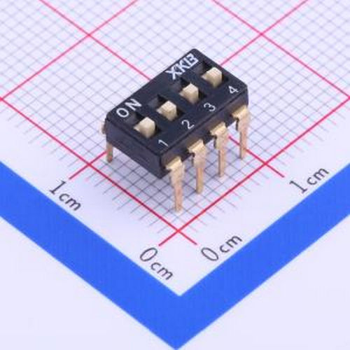 DSIC04LH-P 间距2.54mm 平拨,凸起式 4位拨码开关 插件 拨码开关
