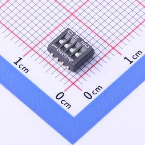 CHS-04TA1 拨码开关 (间距1.27mm) SMD-8P,5.4x6.6mm 拨码开关