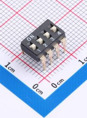 DSIC-04-LD-GET 2.54mm间距 4位 插件高柄 DSIC黑色 拨码开关 插