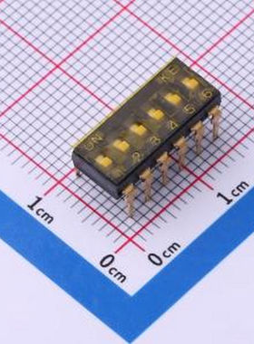 DSIC06THGET 2.54mm 6位插件平柄贴膜拨码开关 插件 拨码开关