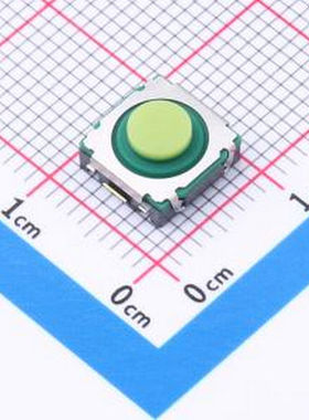 TVFU13-040NY-R 8X8汽车开关/翘脚/4.0H/700gf/黑底硅胶绿黄钮/双