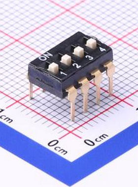 TL-04 拨码开关插件黑色04P-4PIN间距2.54mm立式直插正拨平拨4位D