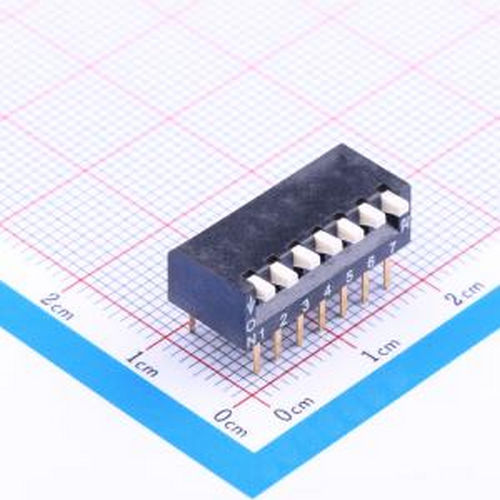 DSPV07LHGET 2.54mm 琴键式7位插件 插件 拨码开关
