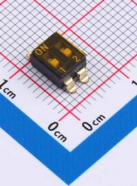 DSIC-02-TS-GER 2.54mm间距 2位 贴片低柄 DSIC黑色 拨码开关 SMD