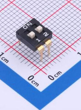 YDD02H2 2位高拨键黑色插件2.54MM拨码开关 插件 拨码开关
