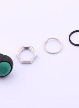 YTS8P012NL1GT00 绿色Φ12手柄塑胶按钮 5.5N复位按动开关 四件套