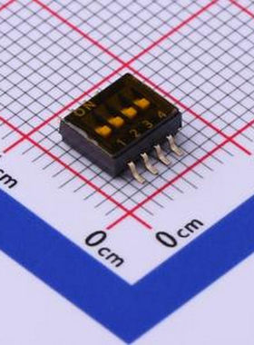 TP-04 拨码开关黑色04P-4PIN间距1.27mm贴片正拨平拨4位SMD SMD-8