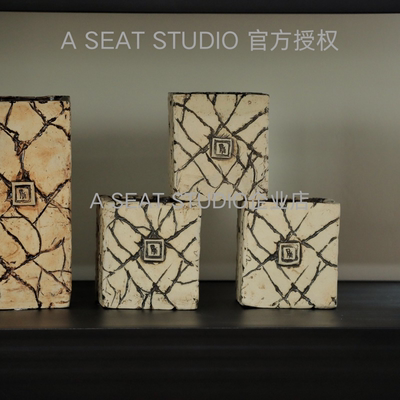 A SEAT STUDIO泰国进口裂纹方形块根绿植手工花盆